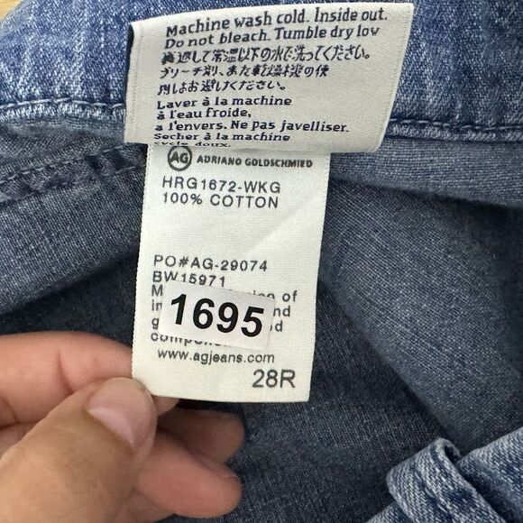 AG Adriano Goldschmied Jeans Size 28 Wide Leg Crop The Bobbie 100% Cotton Denim - Picture 6 of 12